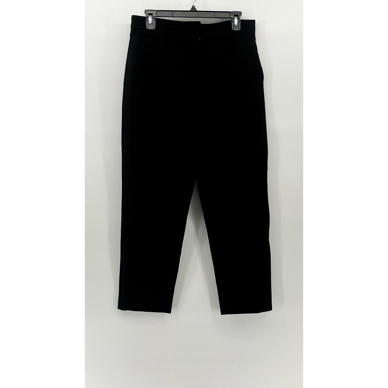 SANDRO Women's Black Slim-Leg Regular-Fit High-Rise Cropped Pant SZ 40(USL)