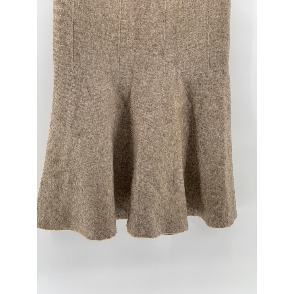 UNBRANDED Women's Tan Knit Midi Skirt SZ S