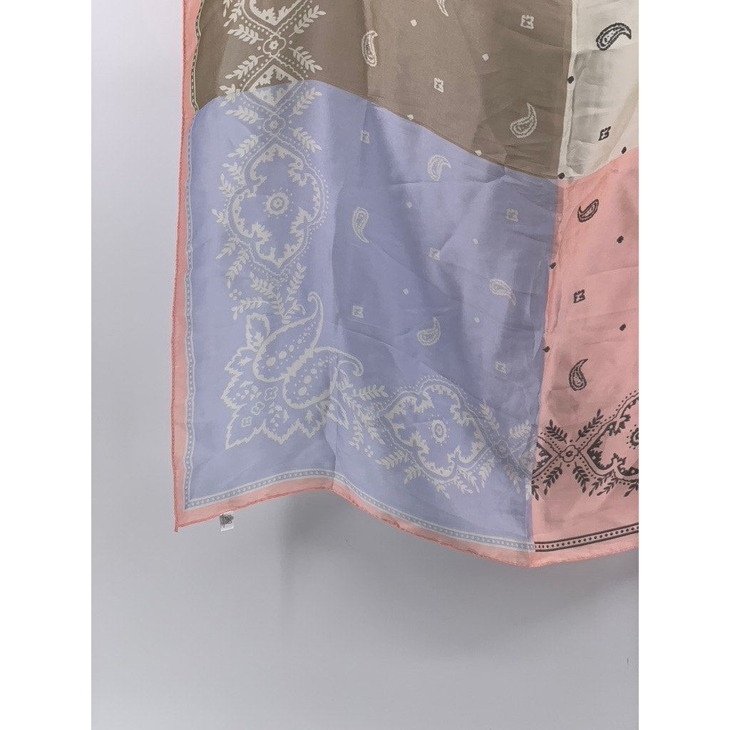SPARKING FOR LOVE Women's Pink-Tan-White Paisley Printed Scarf