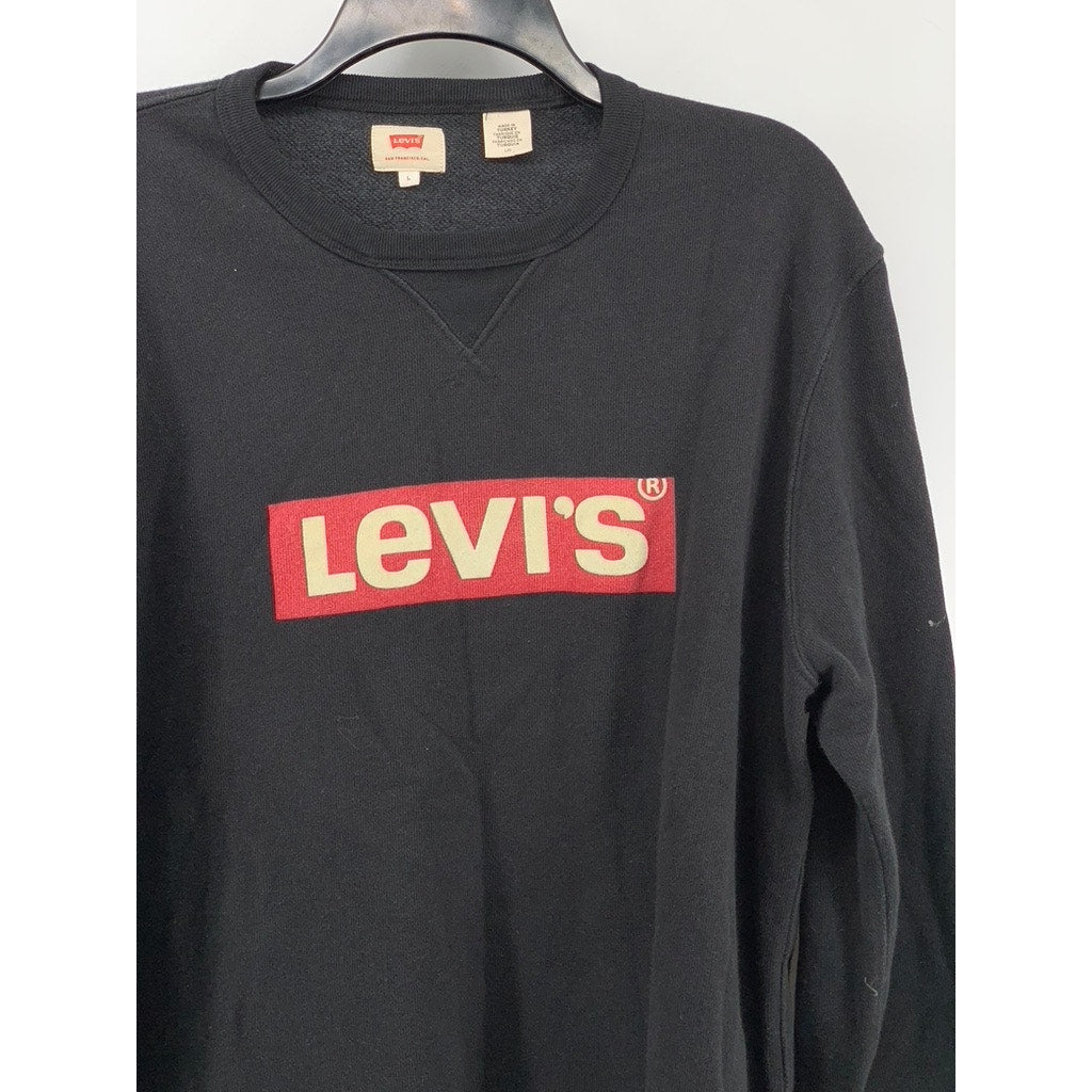 LEVI'S Men's Black Square Logo Sweatshirt SZ L