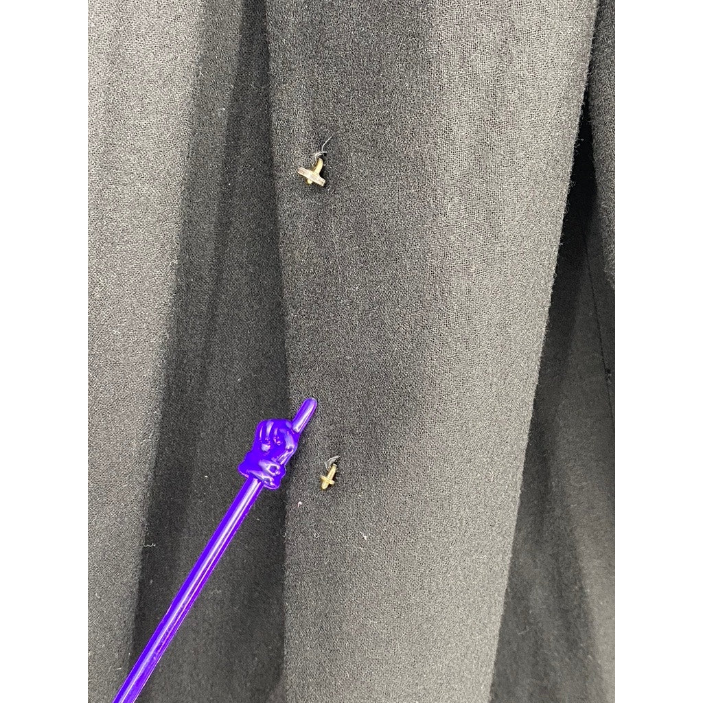 HARFORD Women's Black Wool Button-Up Long Sleeve Long Coat SZ 3