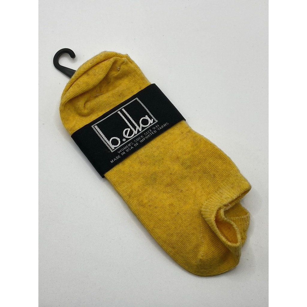 B.ELLA Women's Yellow Knit Cotton-Blend Solid Fifi Ankle Socks SZ OS