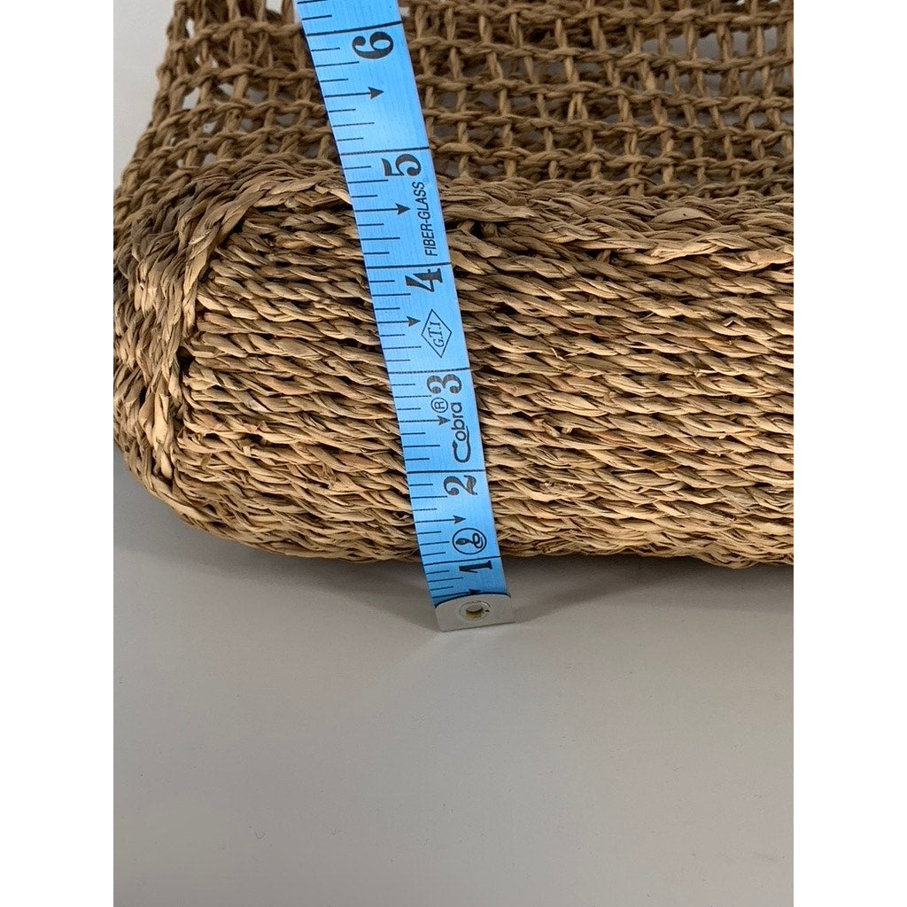 UNBRANDED Women's Tan Straw Woven Open Tote SZ OS