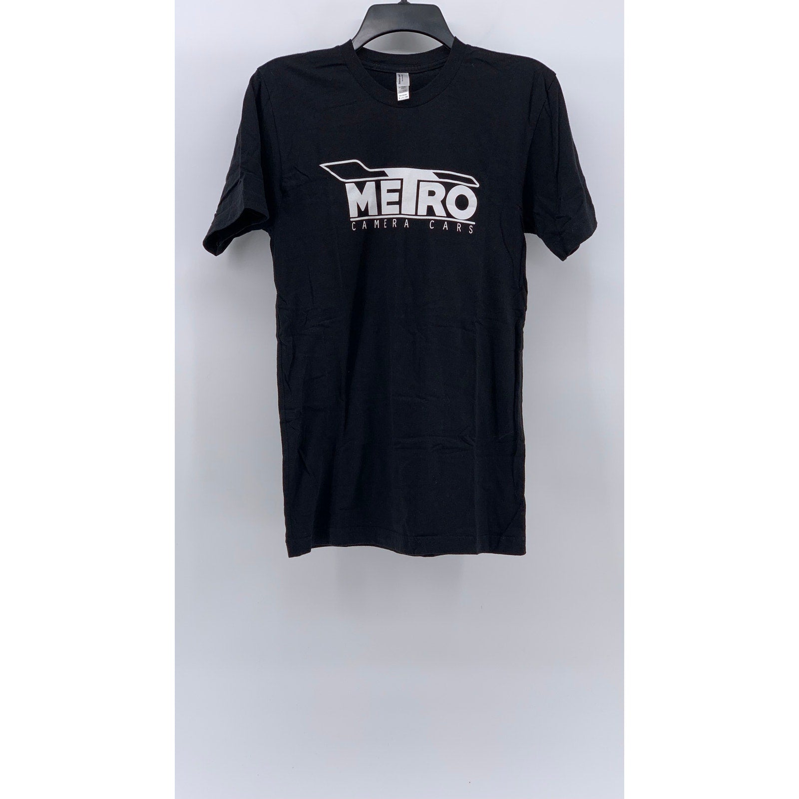 AMERICAN APPAREL Men's Black Casual Crewneck Graphic Short Sleeve T-Shirt SZ S