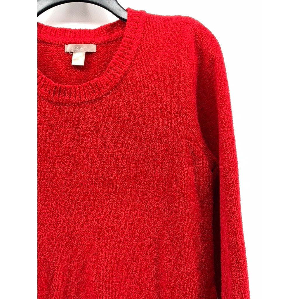 WHITE STAG Women's Red Crewneck Knit Pullover Sweater SZ M