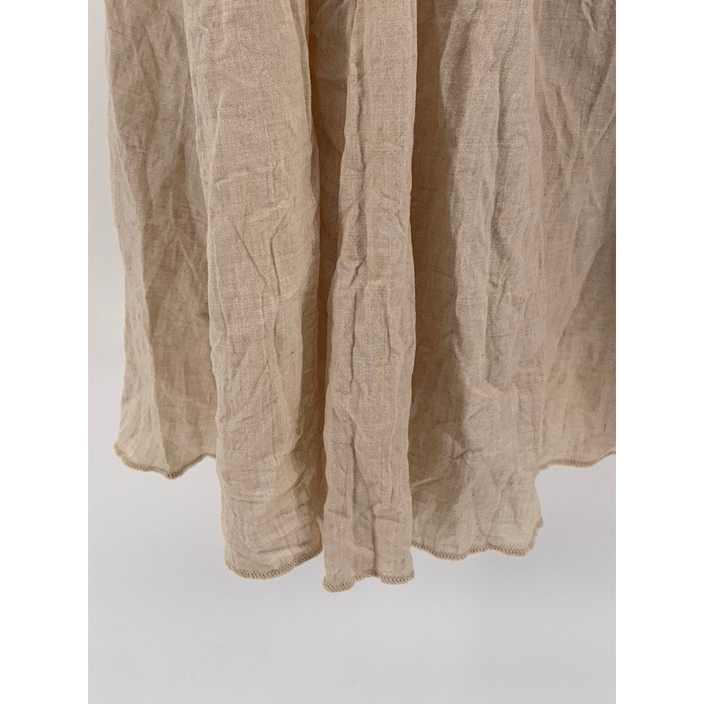 LAURA SCOTT Women's Beige A-Line Midi Skirt SZ L