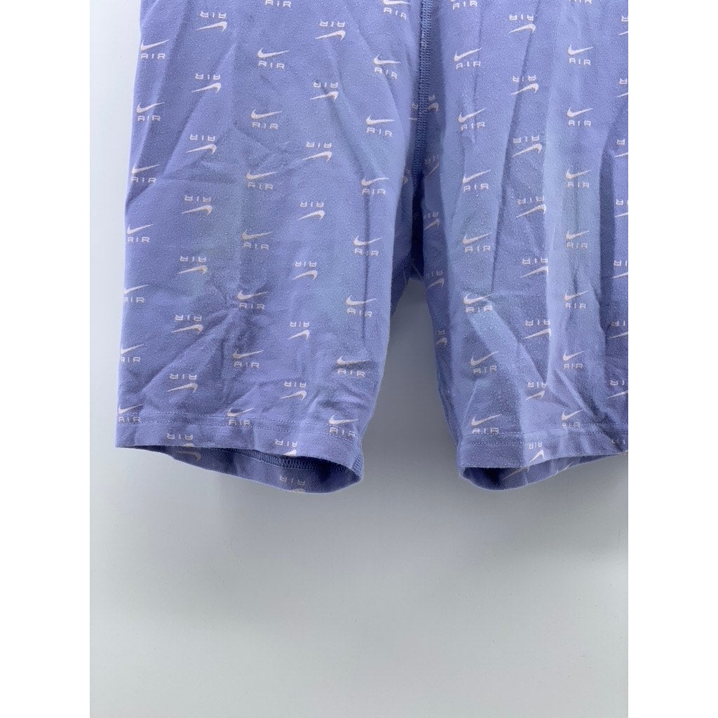 NIKE Women's Lilac Logo Print High-Rise Air Casual Bike Shorts SZ S