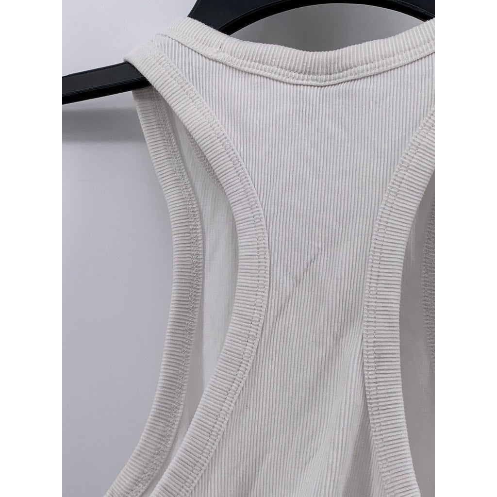 & OTHER STORIES Women's White Solid Crewneck Racerback Casual Tank Top SZ 0