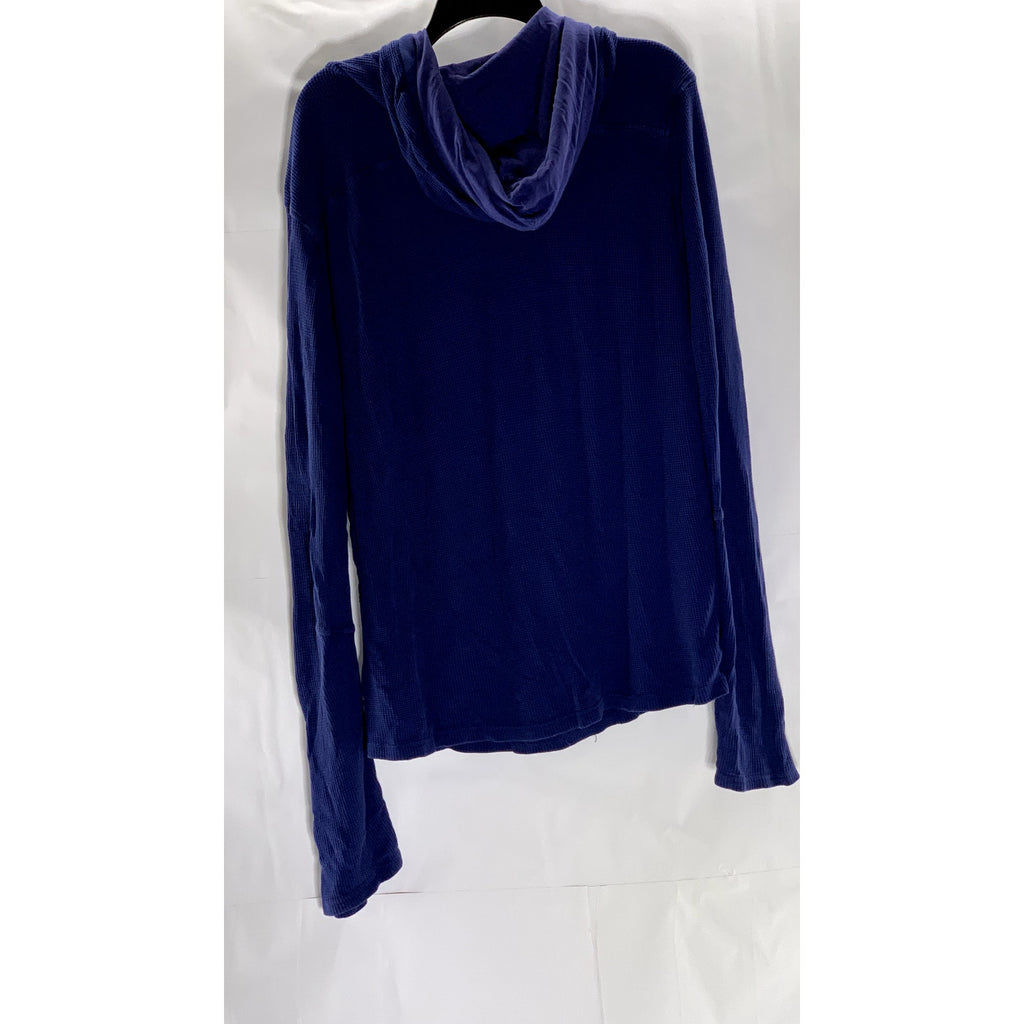 7 FOR ALL MANKIND Men's Dark Blue Long Sleeve Pullover Hooded Shirt SZ L