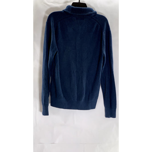 BANANA REPUBLIC Men's Blue Button front Shawl Collar Cotton Cardigan SZ L