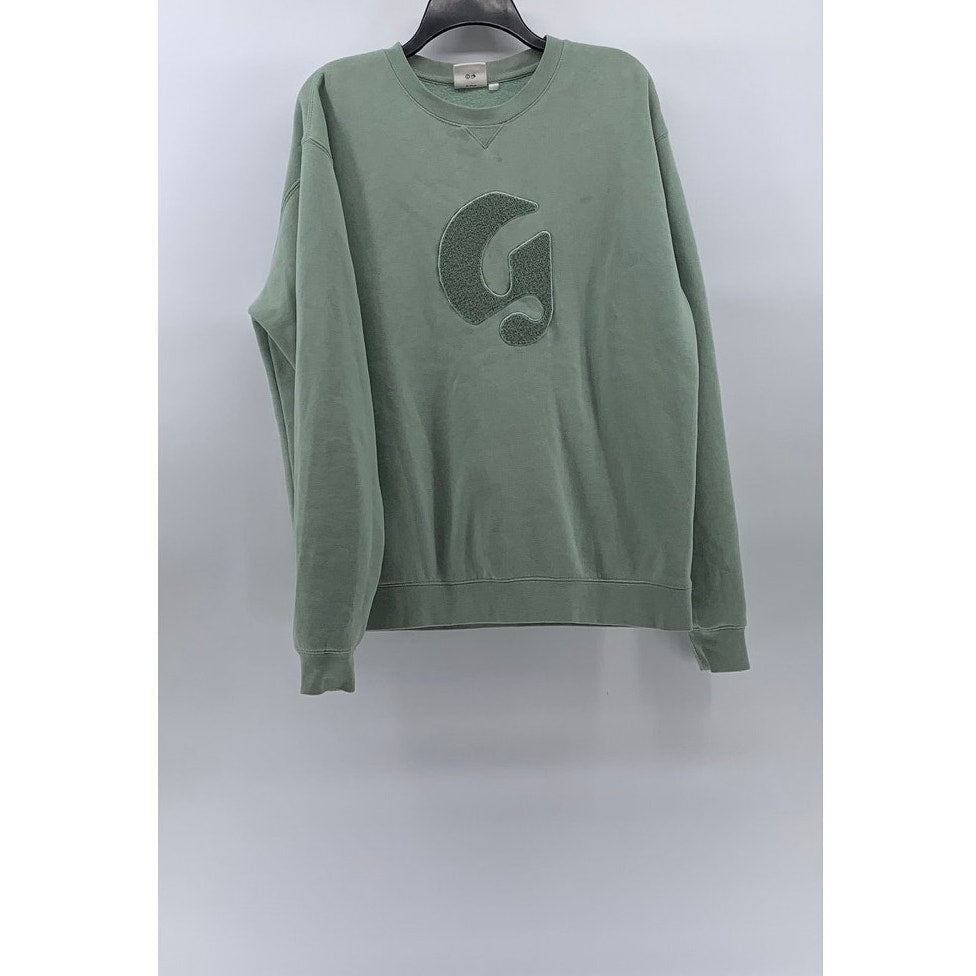 GLOSSIER Women's Mint Green Large 'G' Logo Crewneck Long Sleeve Sweatshirt SZ L