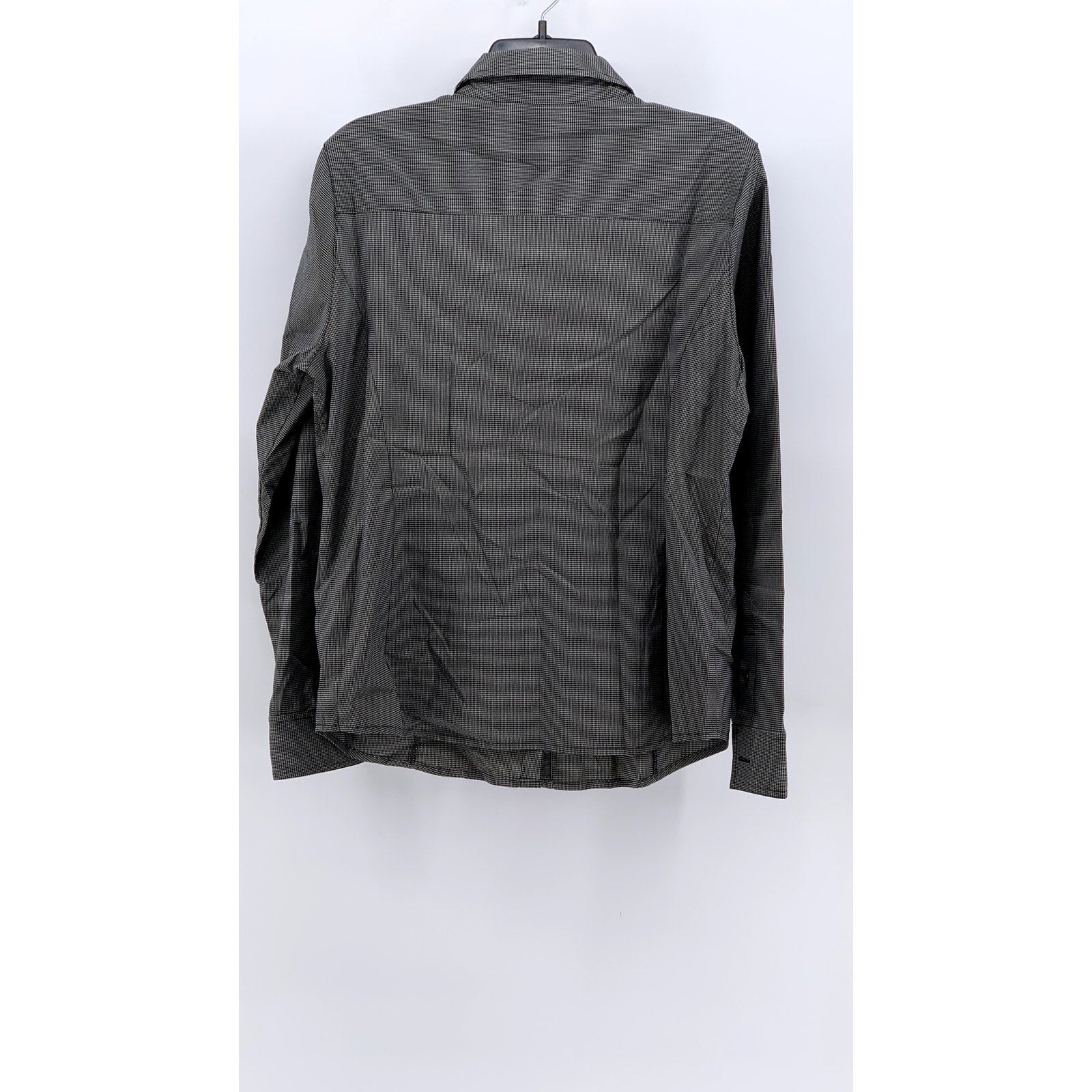 ALFANI Women's Black Houndstooth Button-Up Long Sleeve Top SZ 14