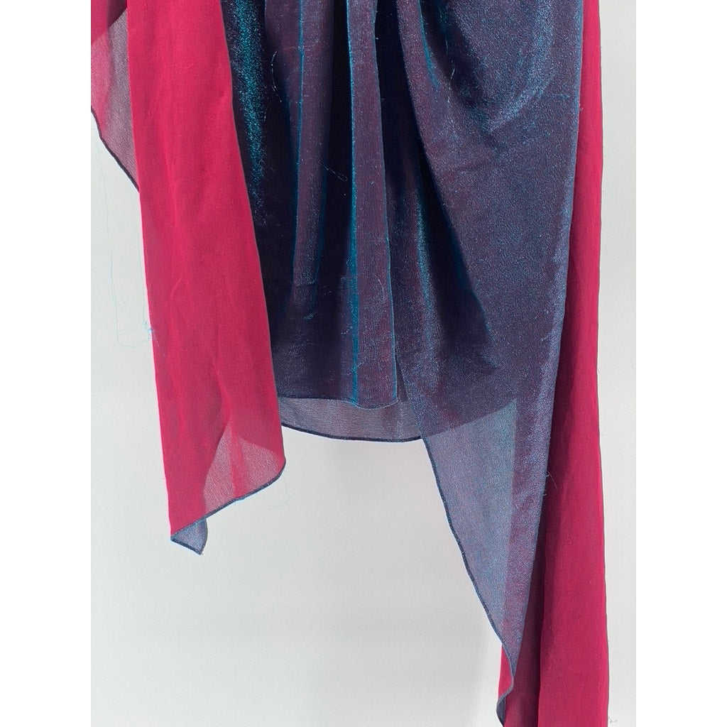 SIES MARJAN Women's Purple-Pink Iridescent Sheer Twist-Front Mini Dress SZ S