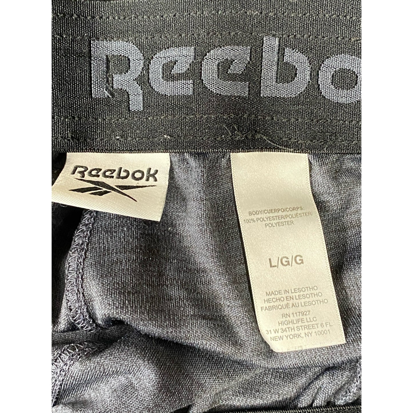 REEBOK Men's Gray Elasticized Waist Pull-On Workout Active Shorts SZ L