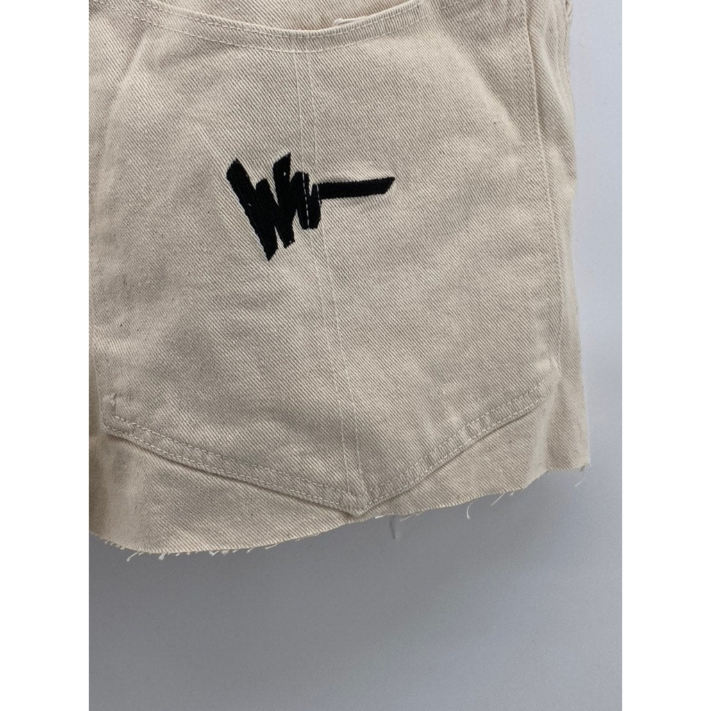 WALKER WEAR Men's Beige Four-Pocket Raw-Hem Chino Shorts SZ 34