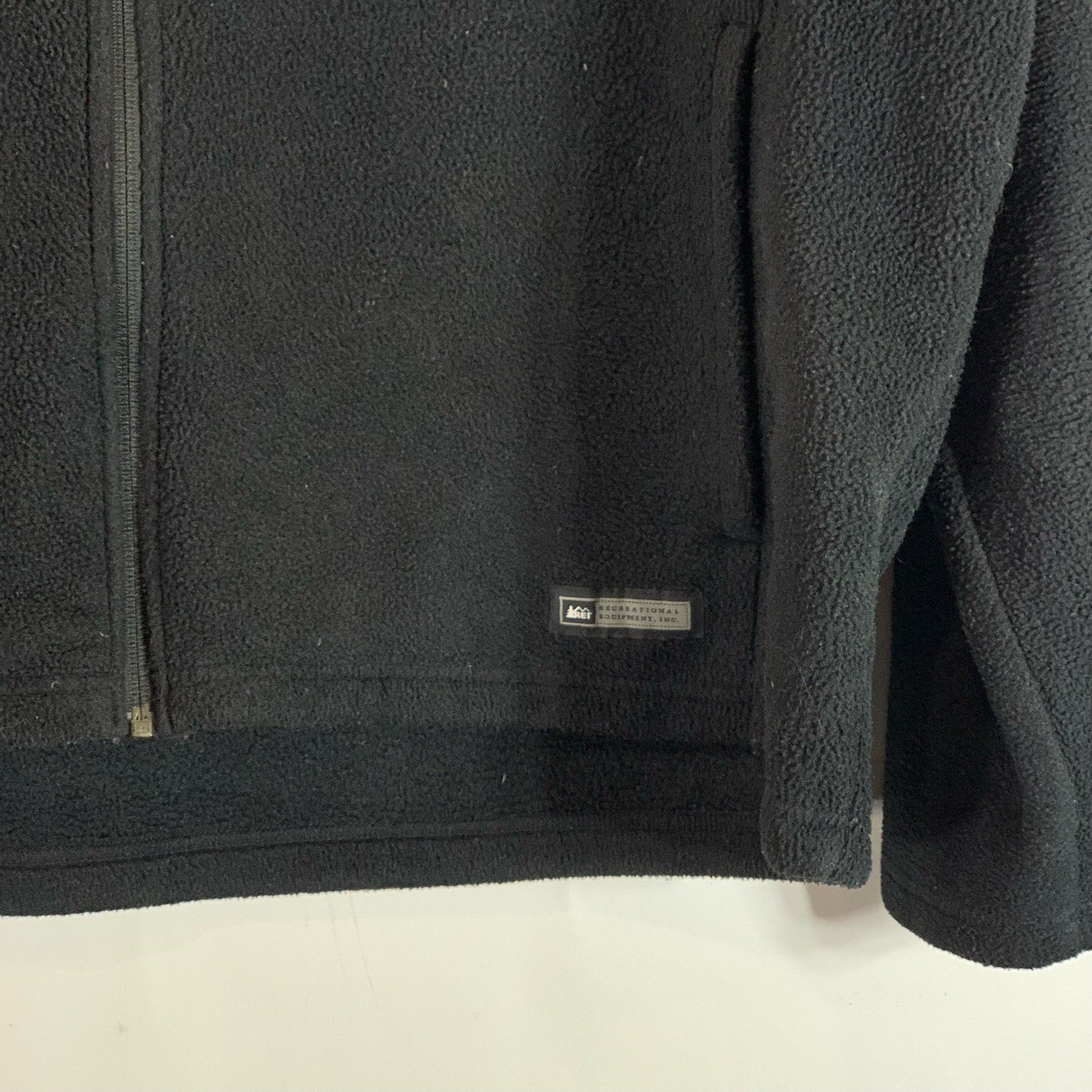 REI Men's Black Solid Fleece Stand Collar Zip-Up Jacket SZ 2XL