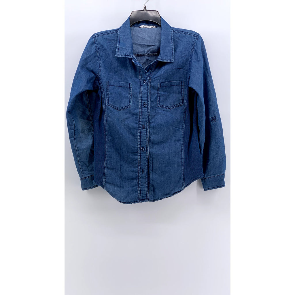 CAVALINI Women's Blue Denim Button-Up Long Sleeve Top SZ M