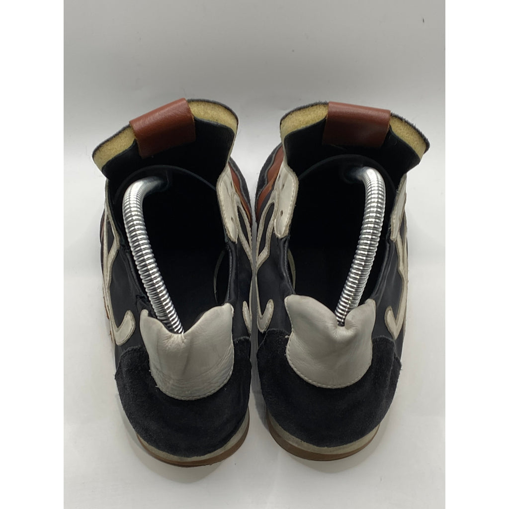 LOEWE Women's Navy-White Printed Suede Leather Ballet Runner Sneakers SZ 38(US8)