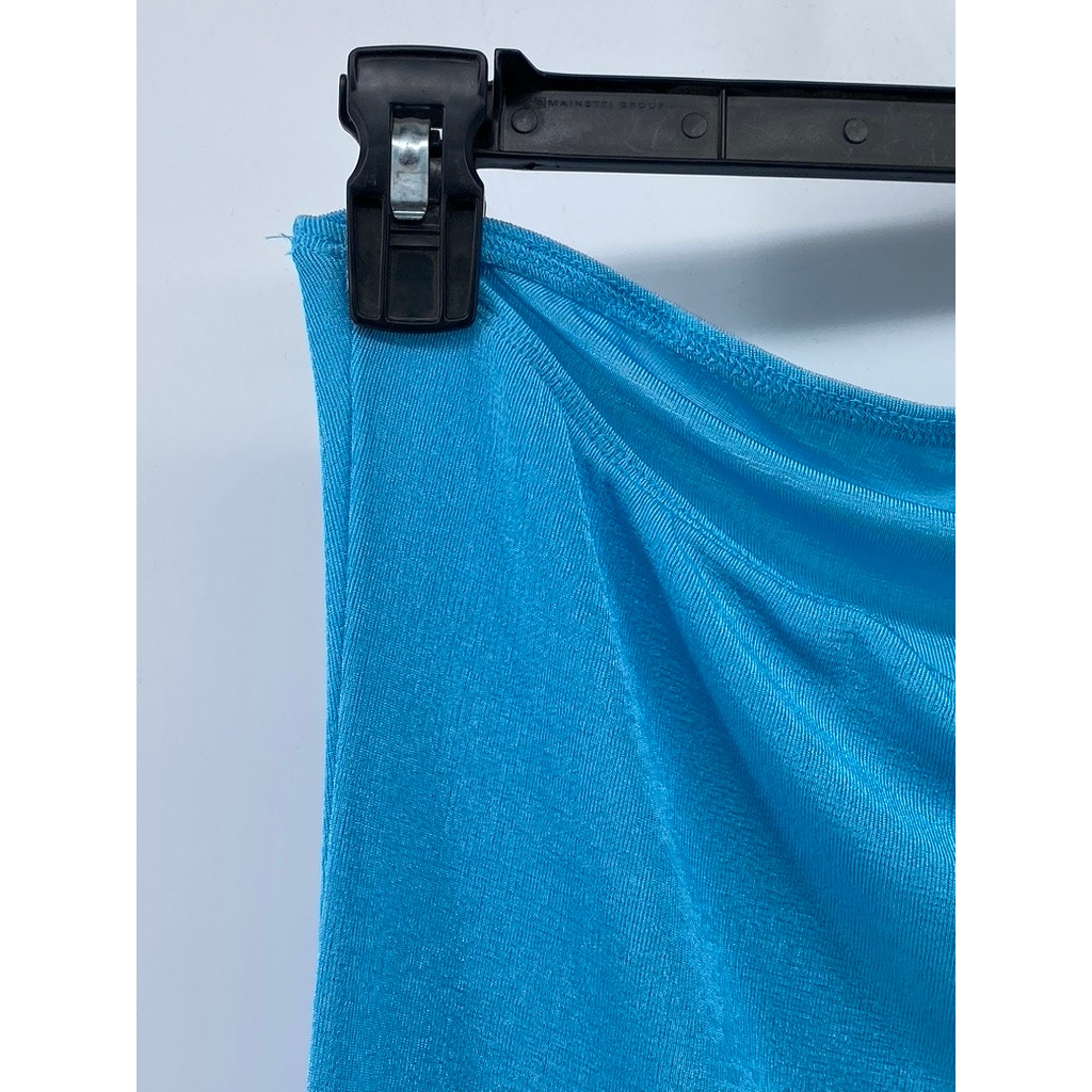 SHEIN Women's Light Blue Strapless Midi Straight Lightweight Dress SZ 4