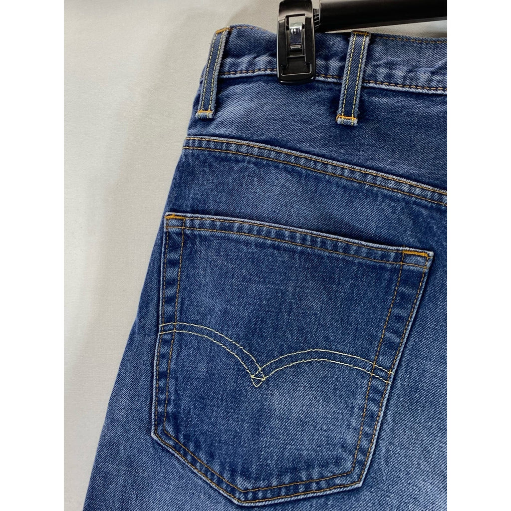 LEVI'S Men's Medium Blue 569 Loose-Fit Faded Five-Pocket Denim Jean Shorts SZ 40