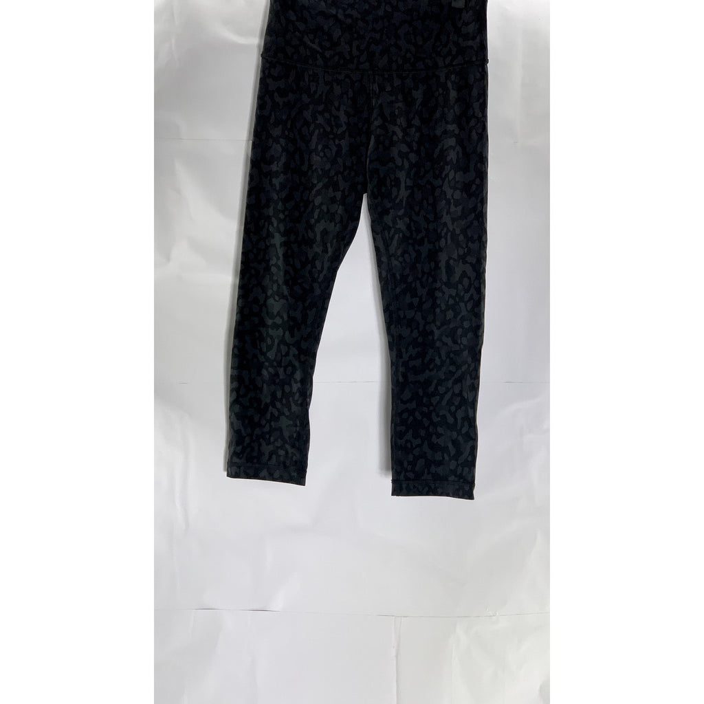 LULULEMON Women's Black-Gray Leopard Camo Print Align High-Rise Ankle Pant SZ S