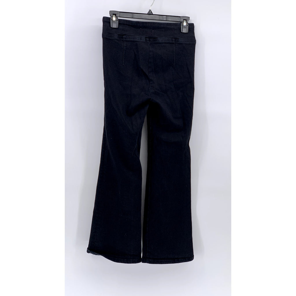 FRAME Women's Black Solid The Jetset Crop Mini Boot High-Rise Stretch Pants SZ 1