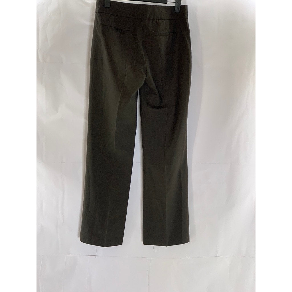 BEBE Women's Dark Brown Wool-Spandex Straight-Leg Dress Pant SZ 0