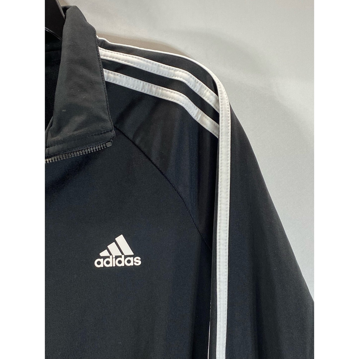 ADIDAS Women's Black/White 3-Stripe Designed to Move Track Jacket SZ L