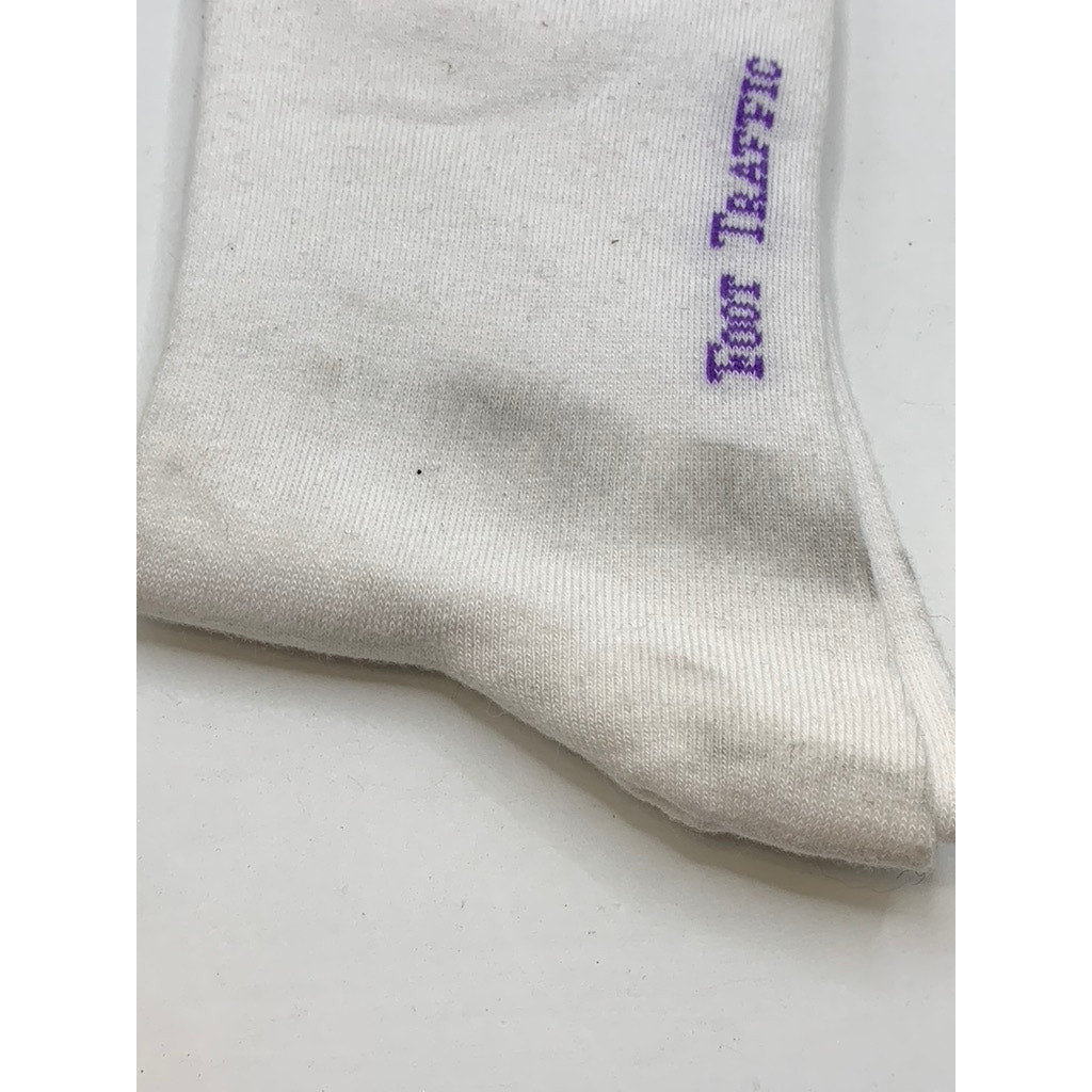 FOOT TRAFFIC Women's White Multi Sail Print Crew Socks SZ 4-10