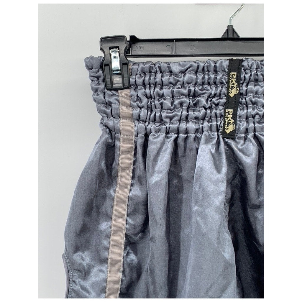 PK BOXING AMANPURI Men's Gray Smocked Pull-On Sport Maui Thai Boxing Shorts SZ L