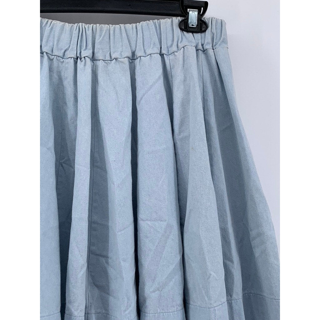 LONDON BRIDGE MONDIKI Women’s Blue Vintage Lace Trim Point Hem Skirt SZ 20