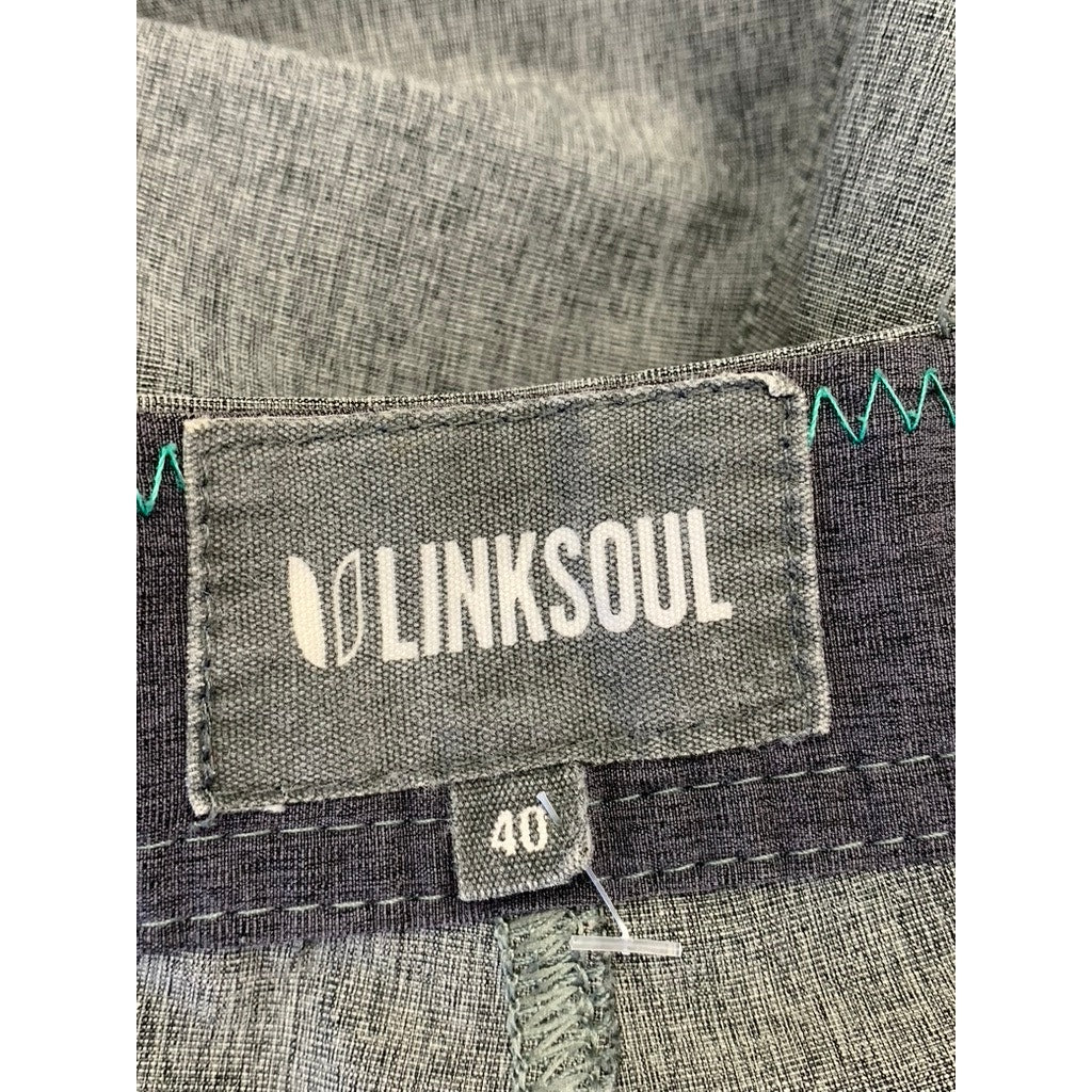 LINKSOUL Men's Gray Heather Regular-Fit Shorts SZ 40