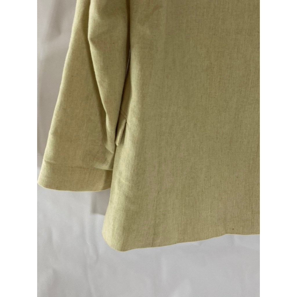 ZARA Women's Beige Textured Long Sleeve Open-Front Peak Lapel Blazer SZ M