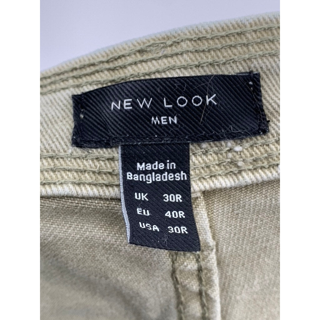 NEW LOOK Men's Tan Casual Tapered Regular Fit Chino Pants SZ 30