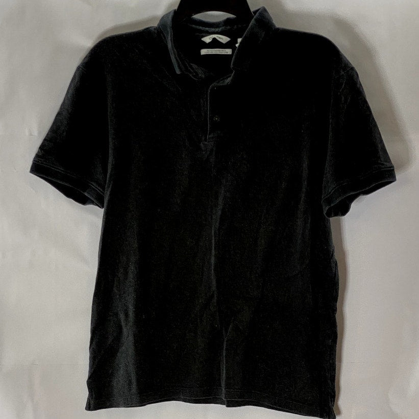 CALVIN KLEIN Men's Charcoal Slim-Fit The Liquid Touch Short Sleeve Polo SZ L