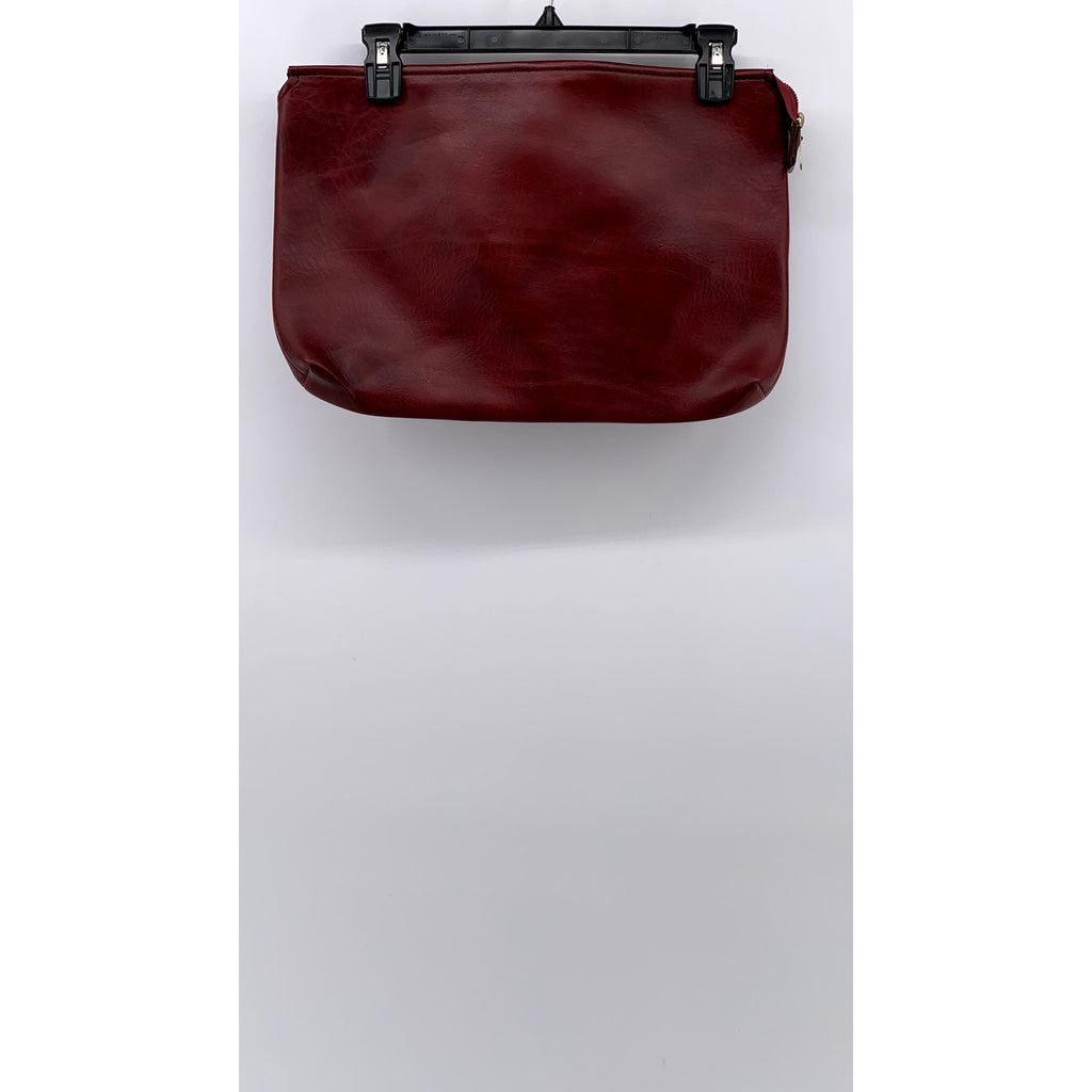 SCOVILL Women's Burgundy Leather Large Clutch Bag