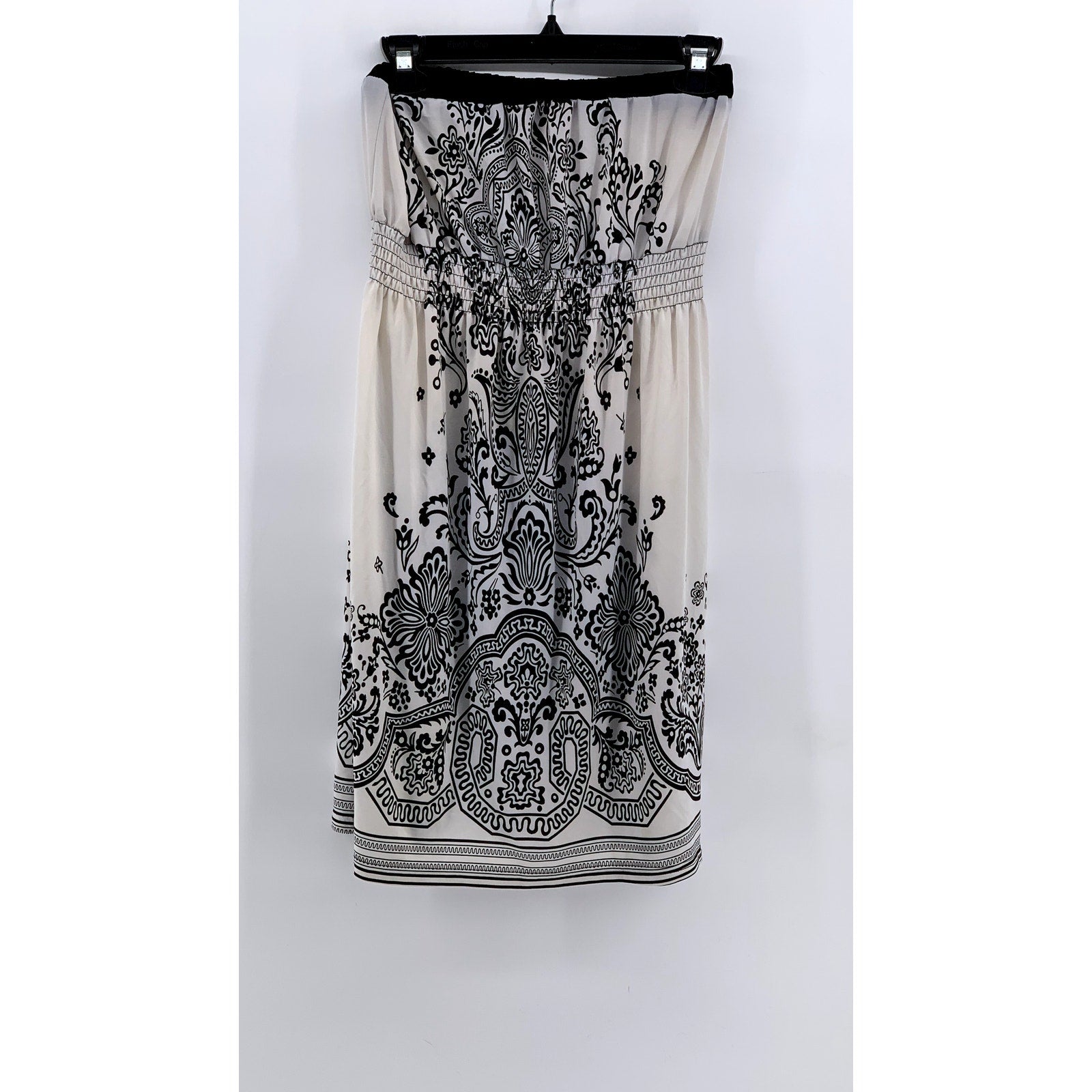 WET SEAL Women's Black-White Y2K Printed Strapless Dress SZ XS