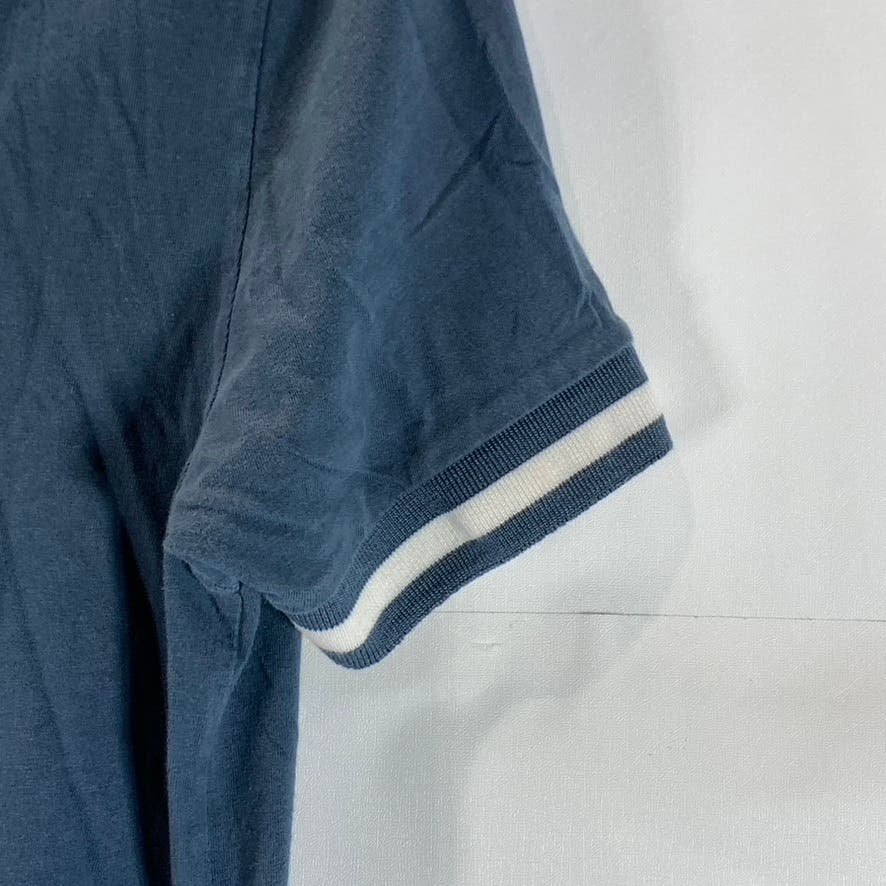 ASOS Men's Blue Stripe-Trim Crewneck Short Sleeve T-Shirt SZ S