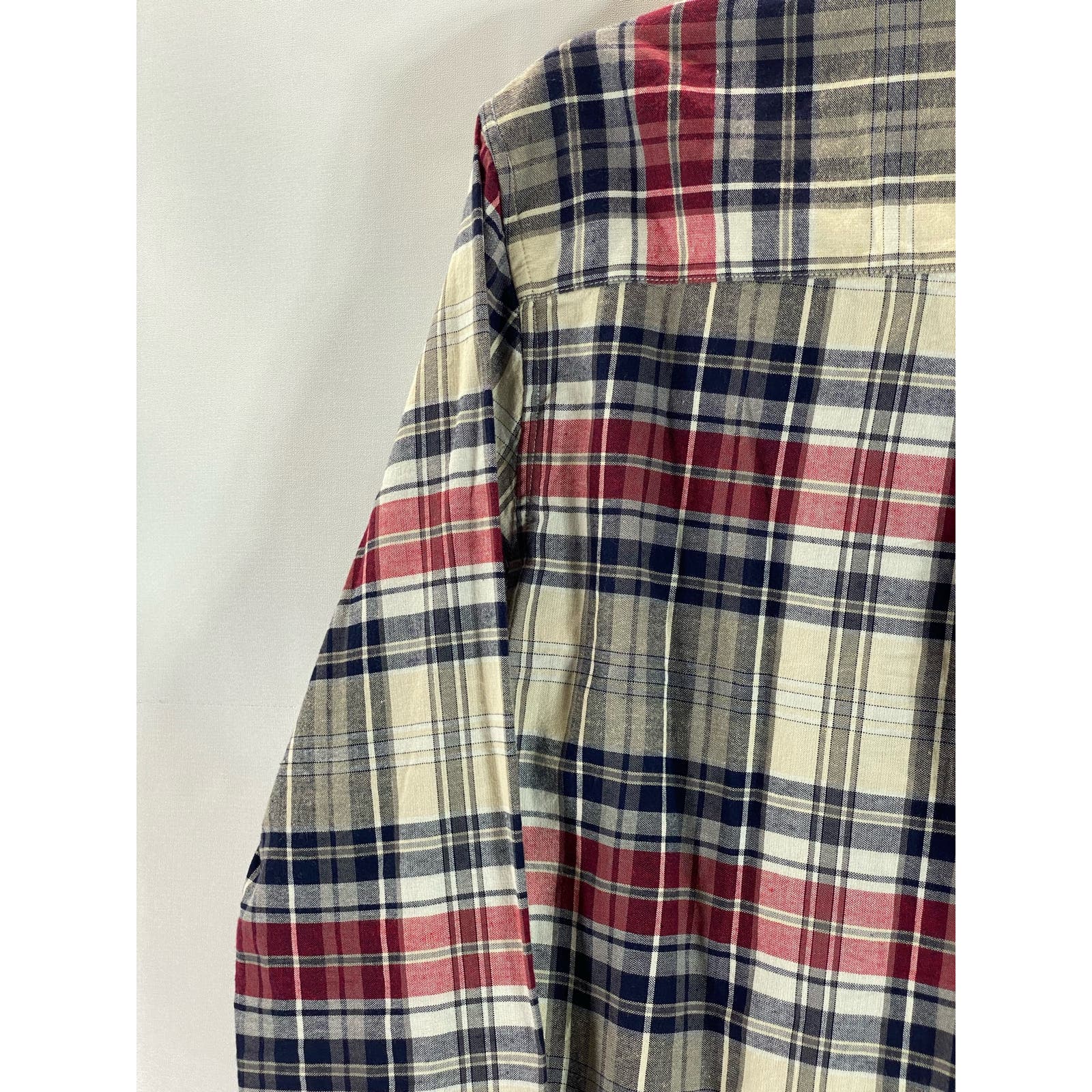 TOPMAN Men's Multicolor Plaid Button-Up Regular-Fit Long Sleeve Shirt SZ S