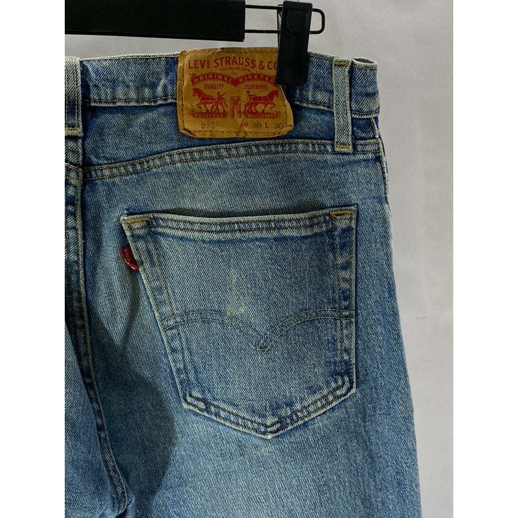 LEVI'S Men's Blue Denim 512 Slim Tapered Leg Five-Pocket Jeans SZ 30X30