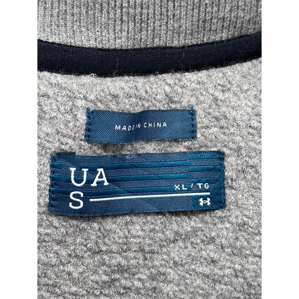 UNDER ARMOUR Men's Gray Fitted Crewneck Long Sleeve Sweatshirt SZ XL