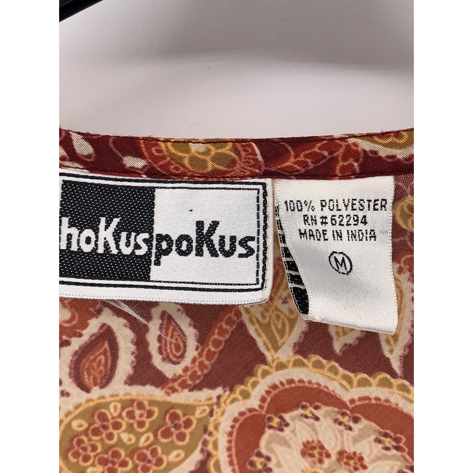 HOKUSPOKUS Women's Vintage Y2K Orange Floral Sequin Long Bell Sleeve Top SZ L