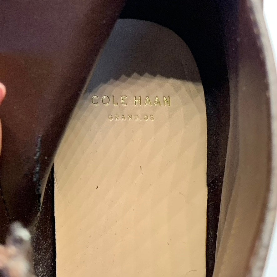 COLE HAAN Women's Brown Leather Calixta Round-Toe Side-Zipper Bootie SZ 10