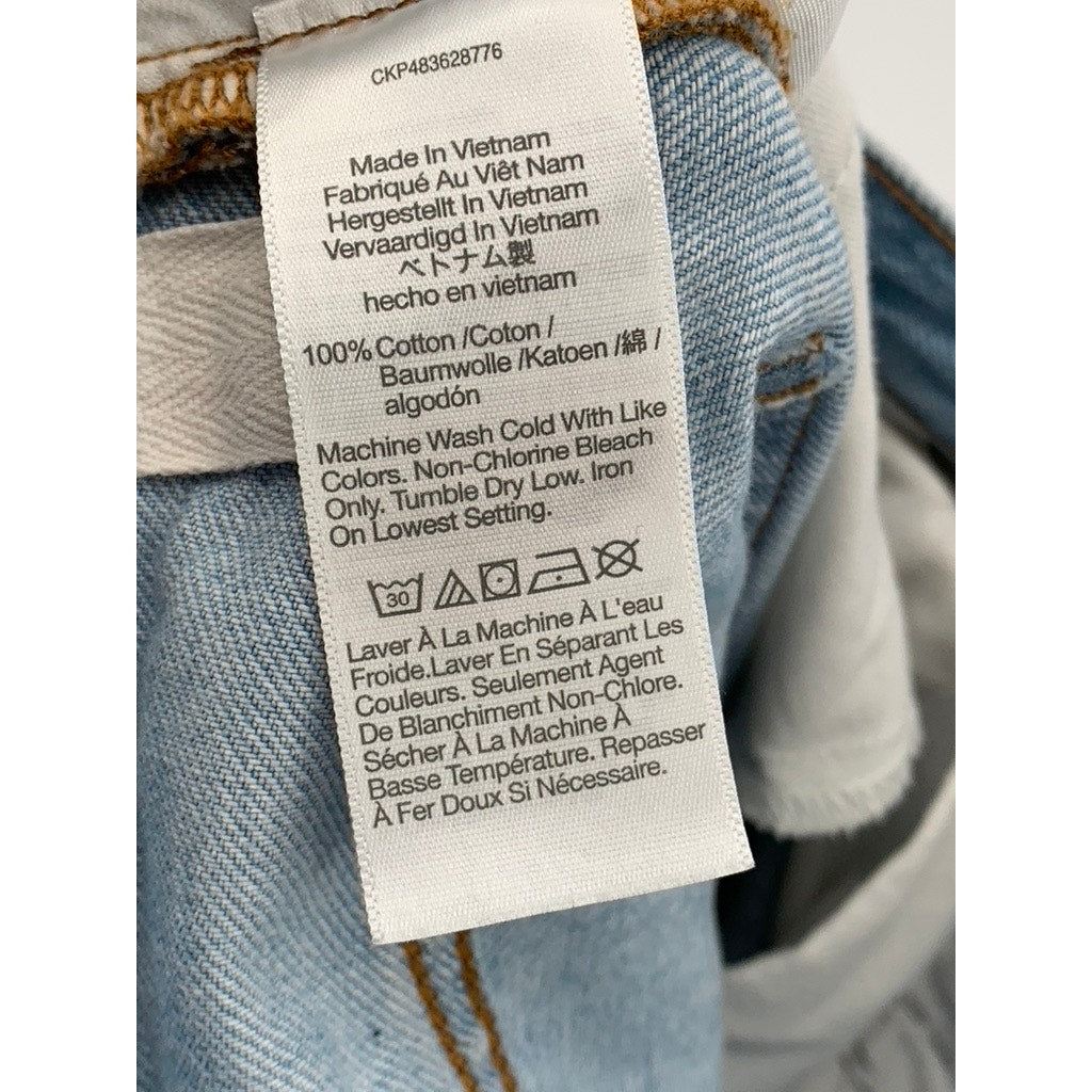 MADEWELL Women's Light Wash Distressed Low-Slung Straight Jeans SZ 24