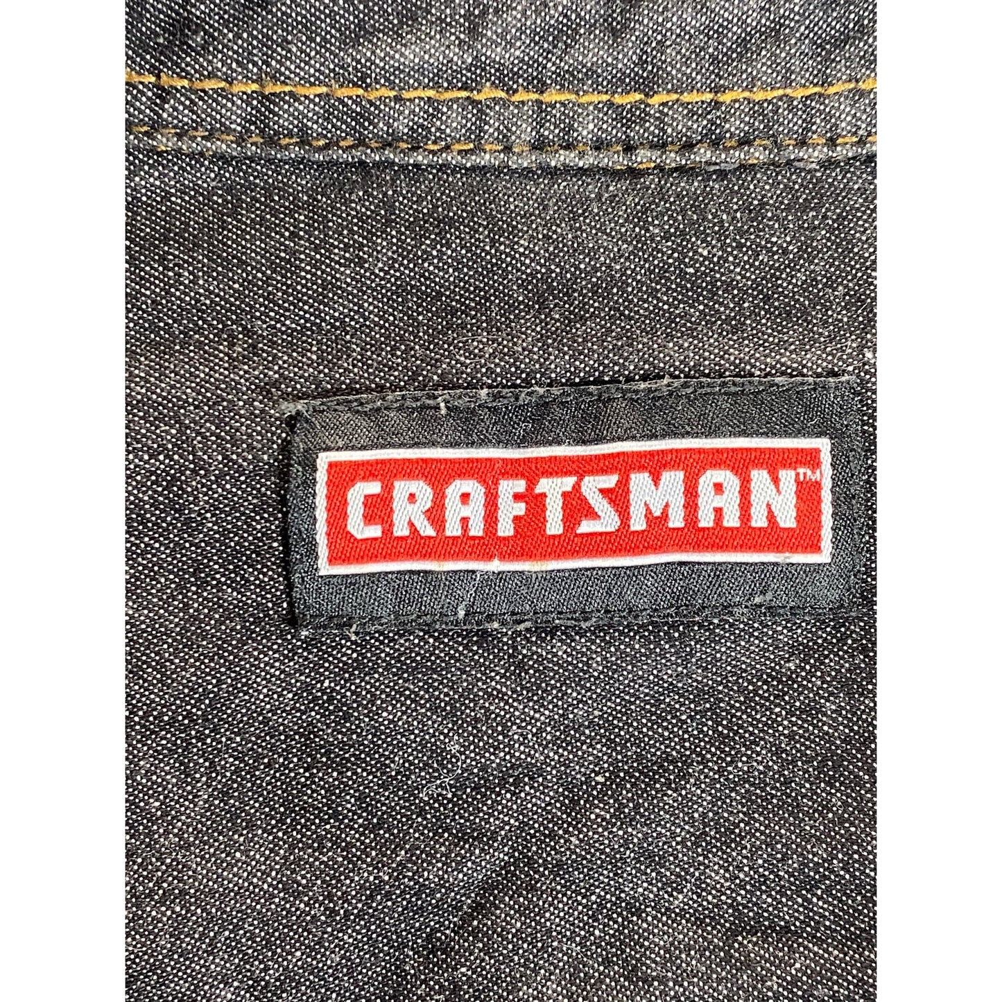 CRAFTSMAN Men's Black Denim Regular-Fit Button-Up Long Sleeve Shirt SZ XL