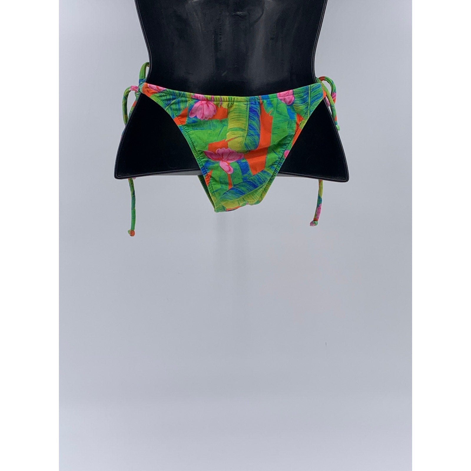 FARM Women's Green Tropical Floral Side-Tie Bikini Bottom SZ M