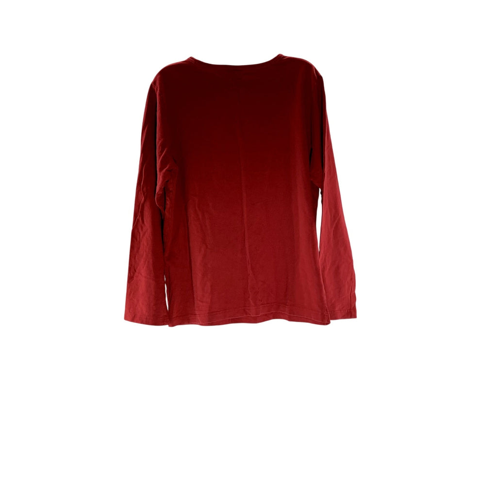 RIGO Men's Red/Black "Bronx" Logo Crewneck Casual Long Sleeve T-Shirt SZ L