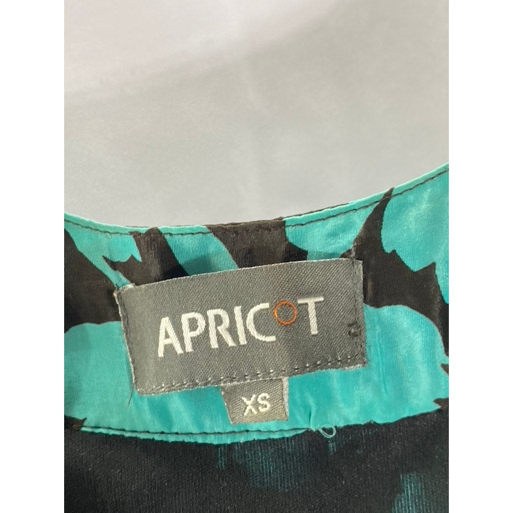 APRICOT Women's Brown-Green Floral Scoop-Neck A-Line Mini Sleeveless Dress SZ XS