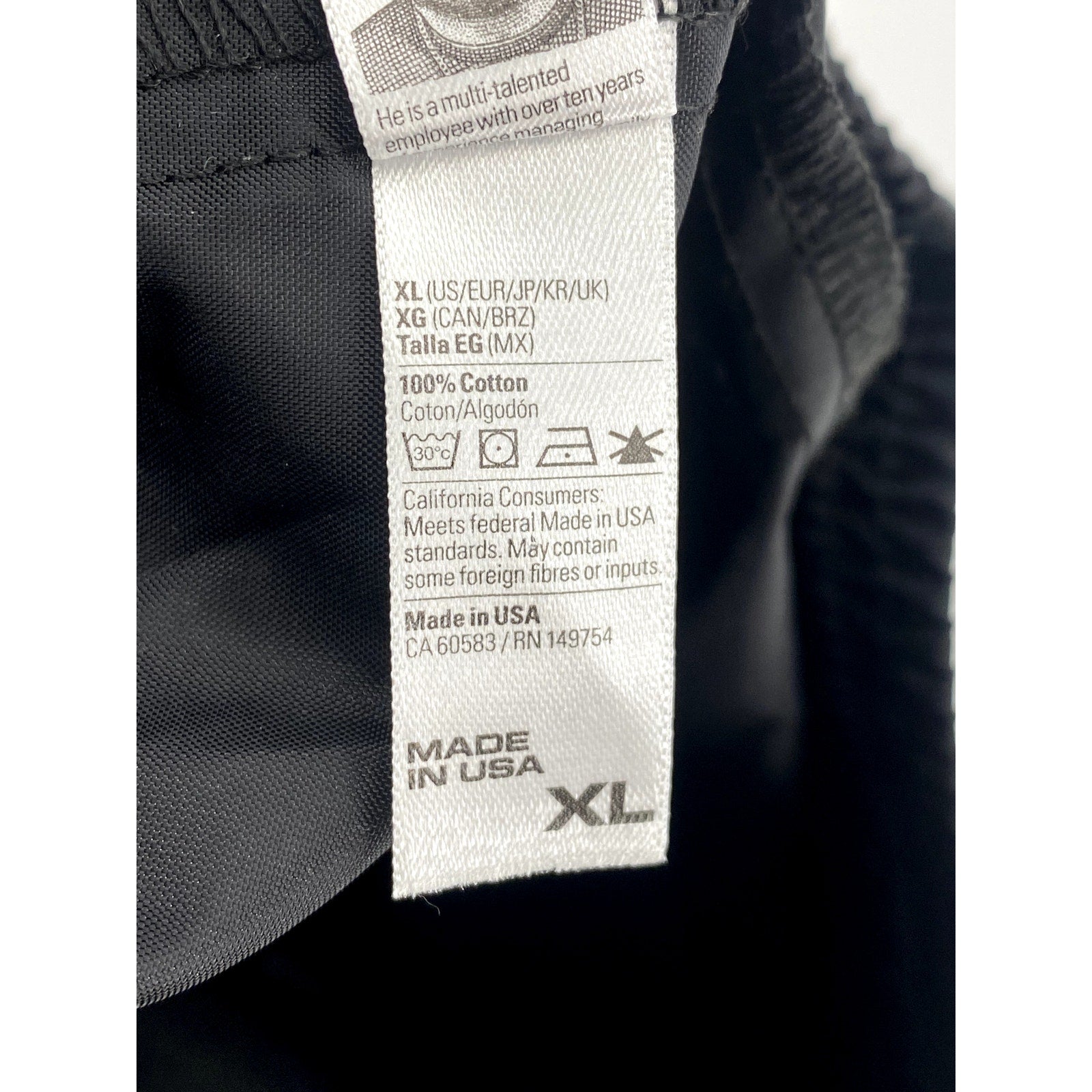 LOS ANGELES APPAREL Unisex Adult Black Casual Pull-On Relaxed-Fit Pant SZ XL