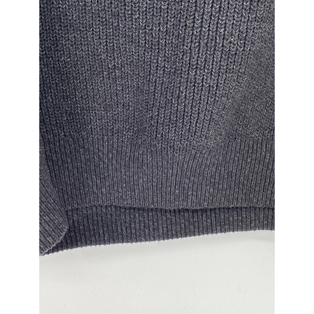 UNIQLO Unisex Adult Black Rib Knit Crewneck Sleeveless Cotton-Blend Vest SZ S